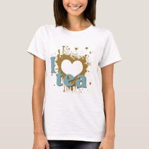 T-shirt Grunge Art I Heart Love Tea
