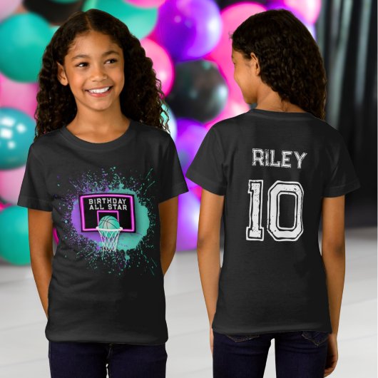 T-Shirt Grunge Basketball Paint Splatter Anniversaire Tout