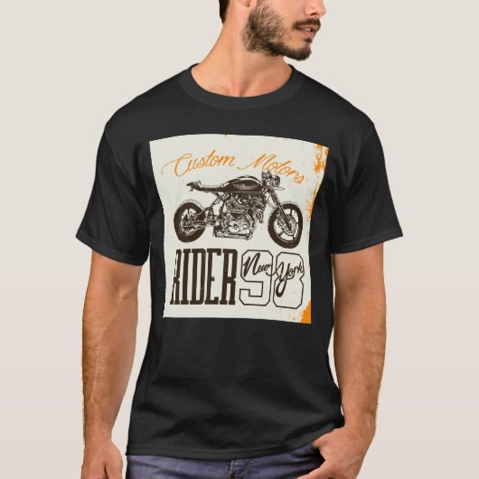 T-shirt Grunge Black Custom Moto Conception (Devant)