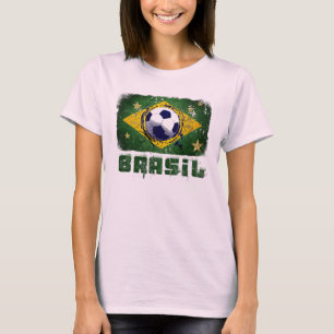 T-shirt Grunge brésil drapeau de football cadeaux