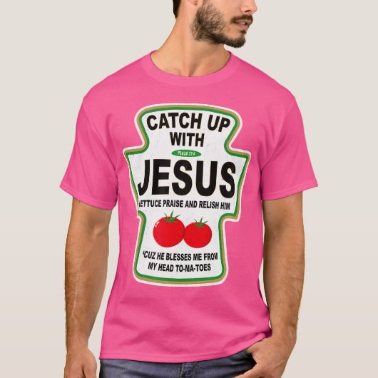 T-shirt Grunge Christian attraper avec Jésus Ketchup (Devant)