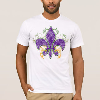 T-shirt Grunge de Fleur-De-Lis de mardi gras
