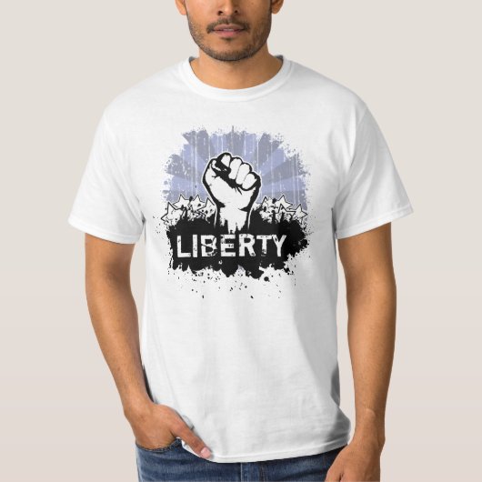 T-shirt Grunge de poing de liberté (Devant)