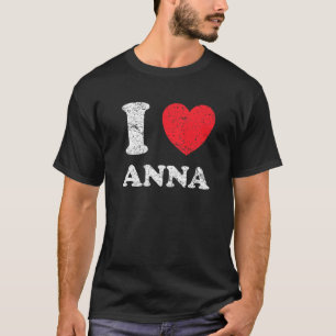 T-shirt Grunge Déshabilisé Porté Style I Love Anna