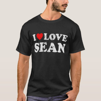 T-shirt Grunge désossé usé Style I Love Sean