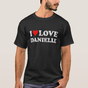 T-shirt Grunge détendu, épuisé Style I Love Danielle