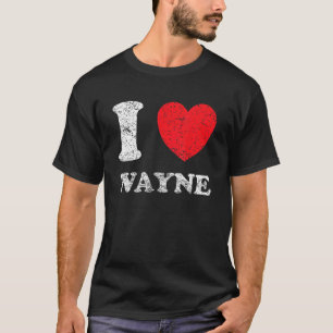 T-shirt Grunge détendu, épuisé Style I Love Wayne