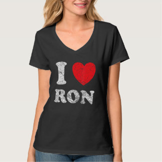 T-shirt Grunge détendu Style épuisé I Love Ron
