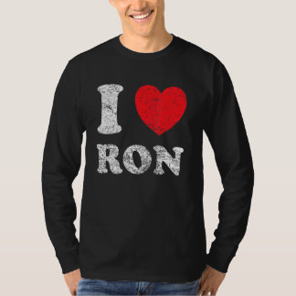 T-shirt Grunge détendu Style épuisé I Love Ron