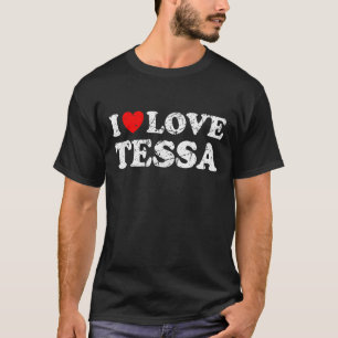 T-shirt Grunge détendu Style épuisé I Love Tessa