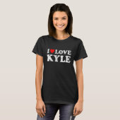 T-shirt Grunge détendu, usé Style I Love Kyle (Devant entier)