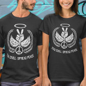 T-shirt Grunge Distressed Peace and Chill Noir et blanc