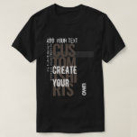 T-shirt Grunge Distressed Typo | Texte personnalisé<br><div class="desc">Texte personnalisé Grungy Messy Typo 90's Graphic Design T-Shirt avec des polices de taches d'encre en détresse émulant Letraset typographie transferts secs effet suisse.</div>
