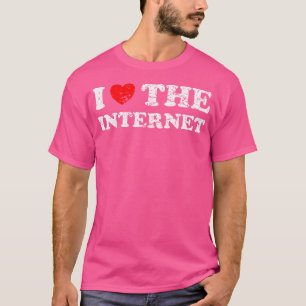 T-shirt Grunge en détresse usé J'aime Internet