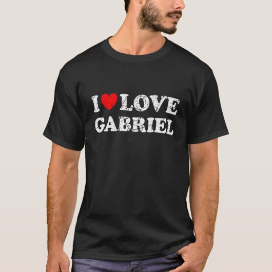 T-shirt Grunge en état de désordre usé Style I Love Gabrie (Devant)