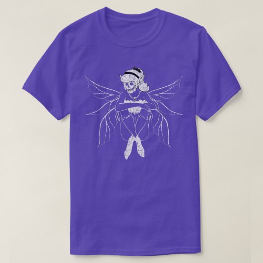 T-shirt Grunge Fairycore Goth Forest Fairy Skeleton (Design devant)