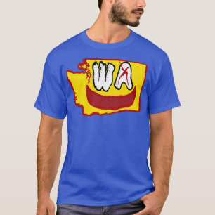 T-shirt Grunge Heads Washington Smiling Face Jaune Versio