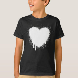 T-shirt Grunge Heart - Blanc