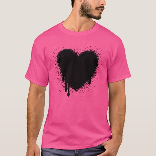 T-shirt Grunge Heart - Noir (Devant)