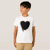T-shirt Grunge Heart - Noir (Devant entier)