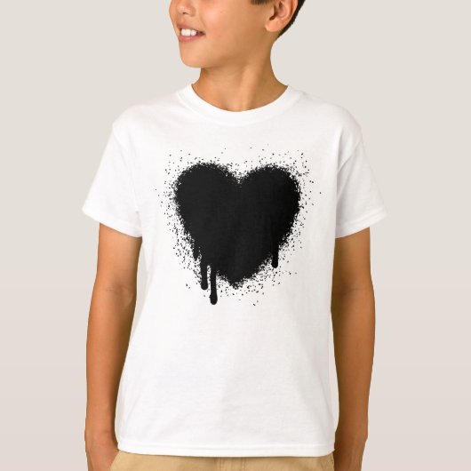 T-shirt Grunge Heart - Noir (Devant)