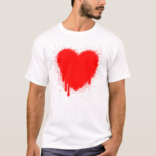 T-shirt Grunge Heart - Rouge