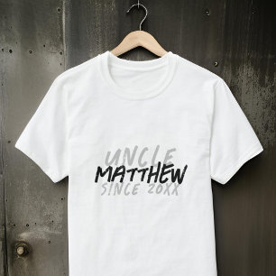 T-shirt Grunge noir et blanc moderne pour l'oncle Cool