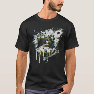 T-shirt Grunge Restez créatif Photographie Appareil Photo