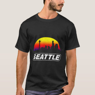 T-shirt Grunge Seattle Skyline Design de look dénudé