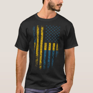 T-shirt Grunge suédoise de drapeau américain