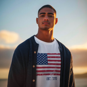 T-shirt Grunge Text et American Flag