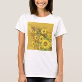 T-shirt Grunge Tournesol Art Bold Rustique Jaune Floral (Devant)