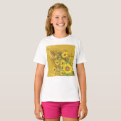 T-shirt Grunge Tournesol Art Bold Rustique Jaune Floral (Devant entier)