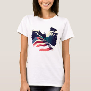 T-shirt Grungy American Flag Bald Eagle
