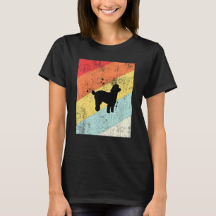 T-shirt Grungy Poodle Silhouette Rétro Animal Animaux Prop