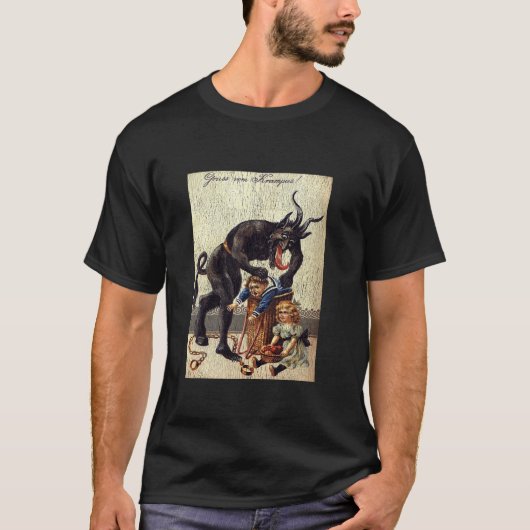 T-shirt Gruss Vom Krampus Horreur Noël Art Déplaisant Mal (Devant)