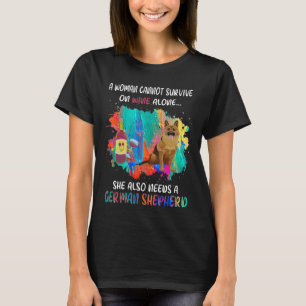 T-shirt GSD107 - Une Femme Ne Peut Survivre Seul Sur Le Vi