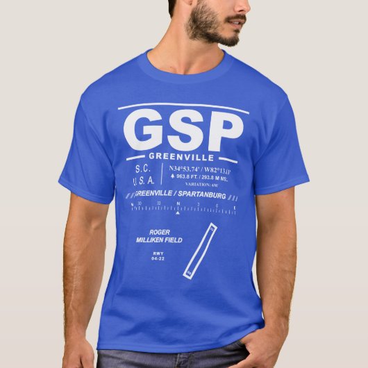 T-shirt GSP de l'aéroport international de Greenvi (Devant)