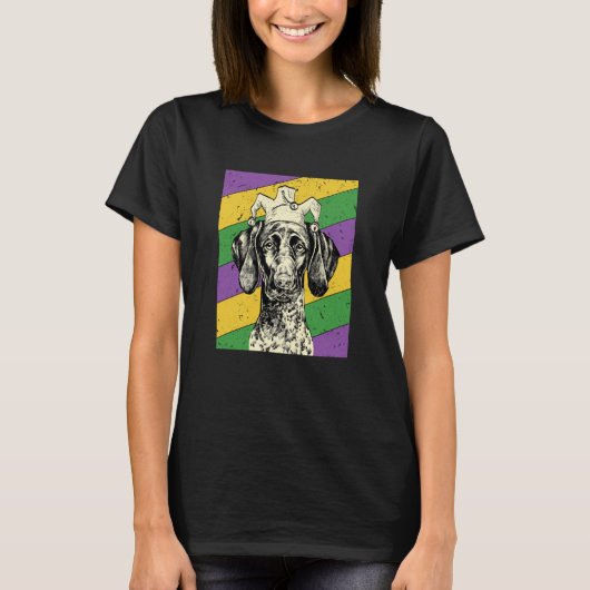 T-shirt GSP Jester Mardi Gras Dog Mom or Dad (Devant)