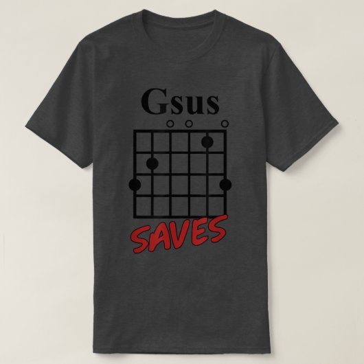 T-shirt Gsus guitare Saves 974 (Design devant)