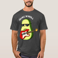 Guac Et Roll Funny Rocker Avocado Pun Dark BG
