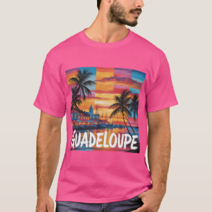 T-Shirt Guadeloupe Sunset Rose Tee