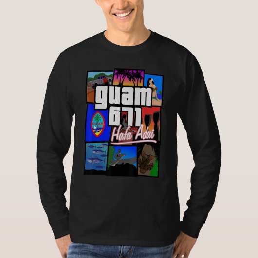 T-shirt Guam 671 Hafa Adai Guam Tee - shirt de vie (Devant)