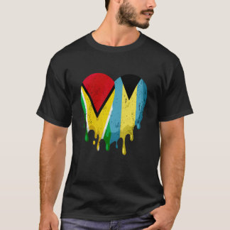 T-shirt Guatemala Bahamas Flag Heart Citizen Grown Patriot