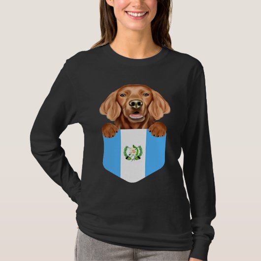 T-shirt Guatemala Flag Irish Setter Dog In Pocket (Devant)