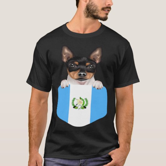 T-shirt Guatemala Flag Toy Fox Terrier Dog In Pocket (Devant)