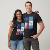 T-shirt Guatemala Guatemalan American Flags Proud USA (Unisexe)