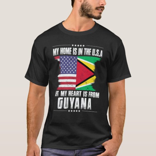 T-shirt Guayanese American Patriot Grown Proud Home Heart (Devant)