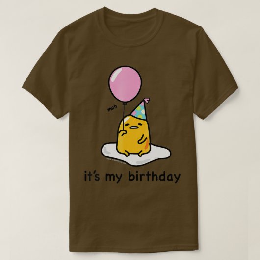T-shirt Gudetama, c'est mon anniversaire (Design devant)