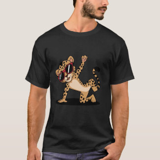 T-shirt Guépard de dessin animé en breakdance avec lunette